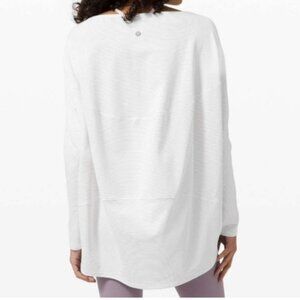 Lululemon Back in Action Long Sleeve Shirt *Shine Shine Stripe White Gold